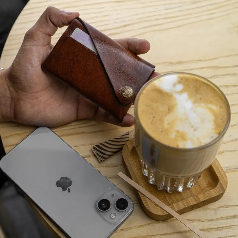 Portefeuille porte-cartes en cuir JLDCRAFT.eur