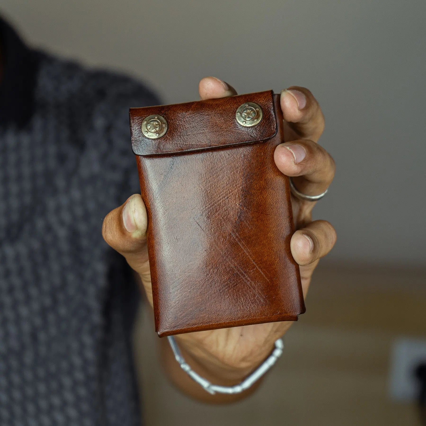 Portefeuille porte-cartes en cuir JLDCRAFT.eur